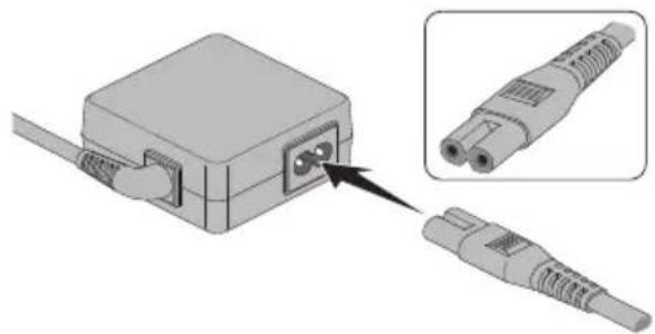 Dynabook Portege A30-E - Sluit het netsnoer op de netadapter aan. - 1