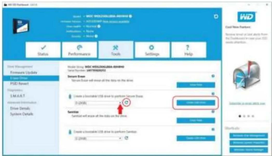 WESTERN DIGITAL SSD Dashboard - Een opstartbare USB-schijf maken voor beveiligd wissen - 1