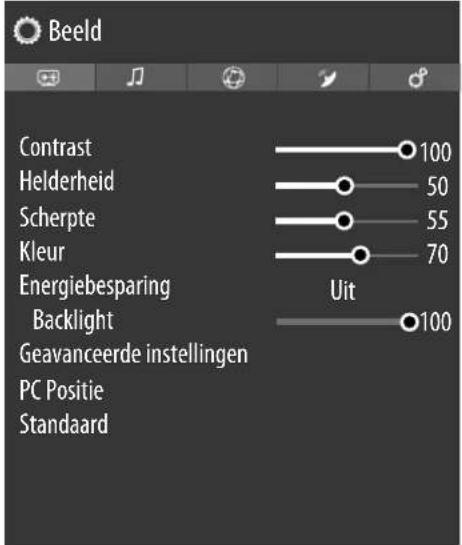 MEDION P14343 - Het beeldmenu bij gebruik van VGA/PC als signaalbron - 1