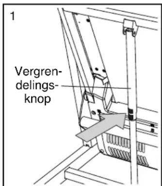 1 Vergren- delings- knop