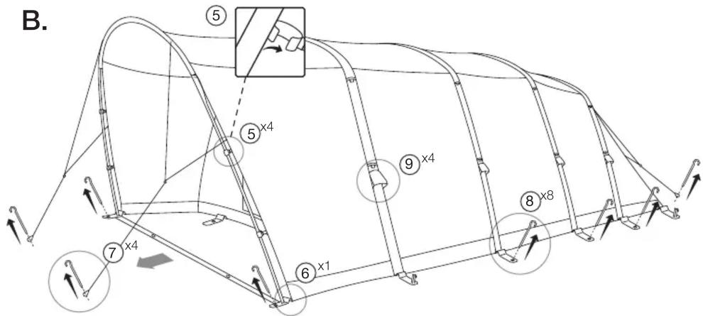 B. ⑤ ⑤ x4 ⑦ x4 ⑥ x1 ⑥ x1 ⑨ x4 ⑧ x8