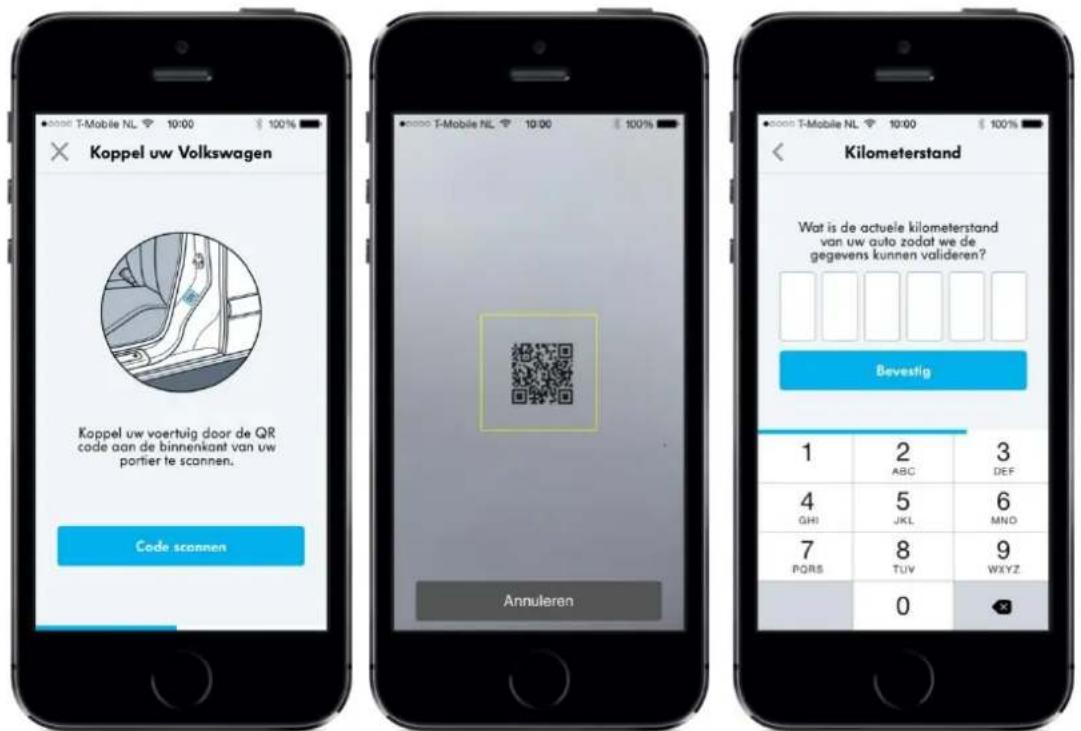 Koppel uw Volkswagen Koppel uw voertuig door de QR code aan de binnenkant van uw portier te scannen. Code scannen Annuleren Kilometerstand Wat is de actuele kilometerstand van uw auto zodat we de gegevens kunnen valideren? Bevestig 1 2 3 ABC DEF 4 5 6 GHI JKL MNO 7 8 9 PORS TUV WXYZ 0
