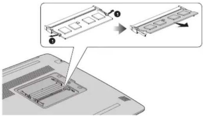 Dynabook Satellite Pro L50-G-17Z - Een geheugenmodule verwijderen - 2