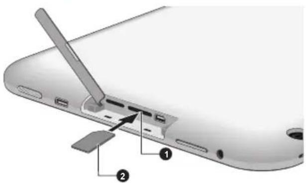 TOSHIBA Excite X10 - Een micro-SIM-kaart plaatsen - 2