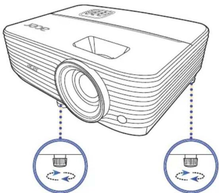 ACER P1355W - Het beeld verlagen: - 1