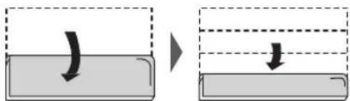 Diagram showing a rectangular object being converted into a rectangular block, with arrows indicating direction.