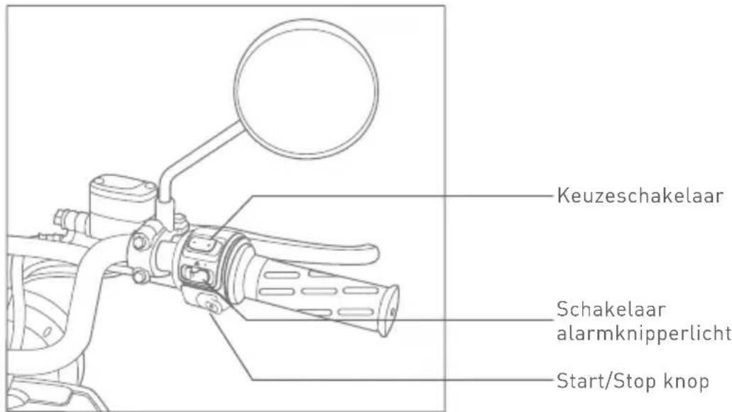 Keuzeschakelaar Schakelaar alarmknipperlicht Start/Stop knop