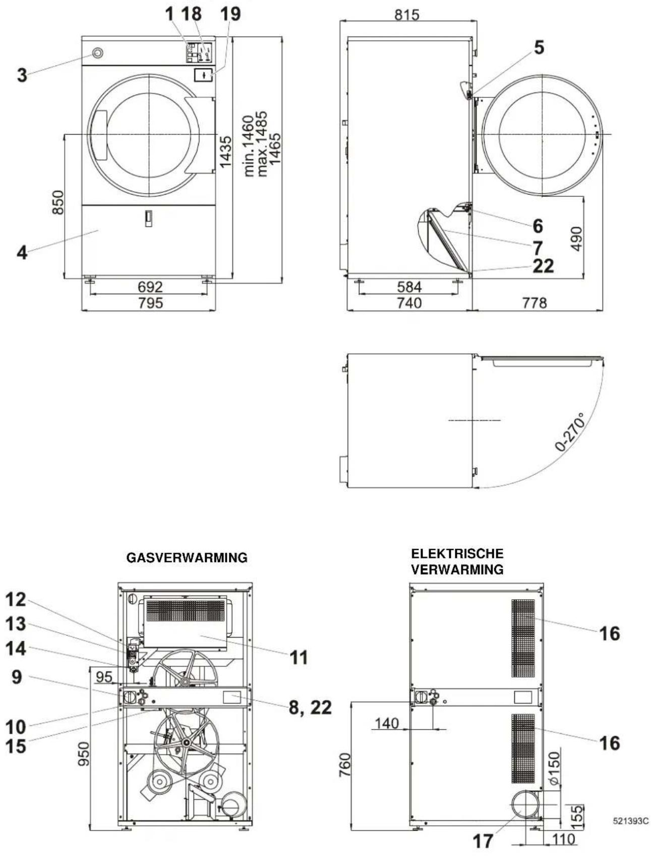 Atag D2109LRVS - TECHNISCHE SPECIFICATIE 9kg (20lb), 11kg (24lb) - 1