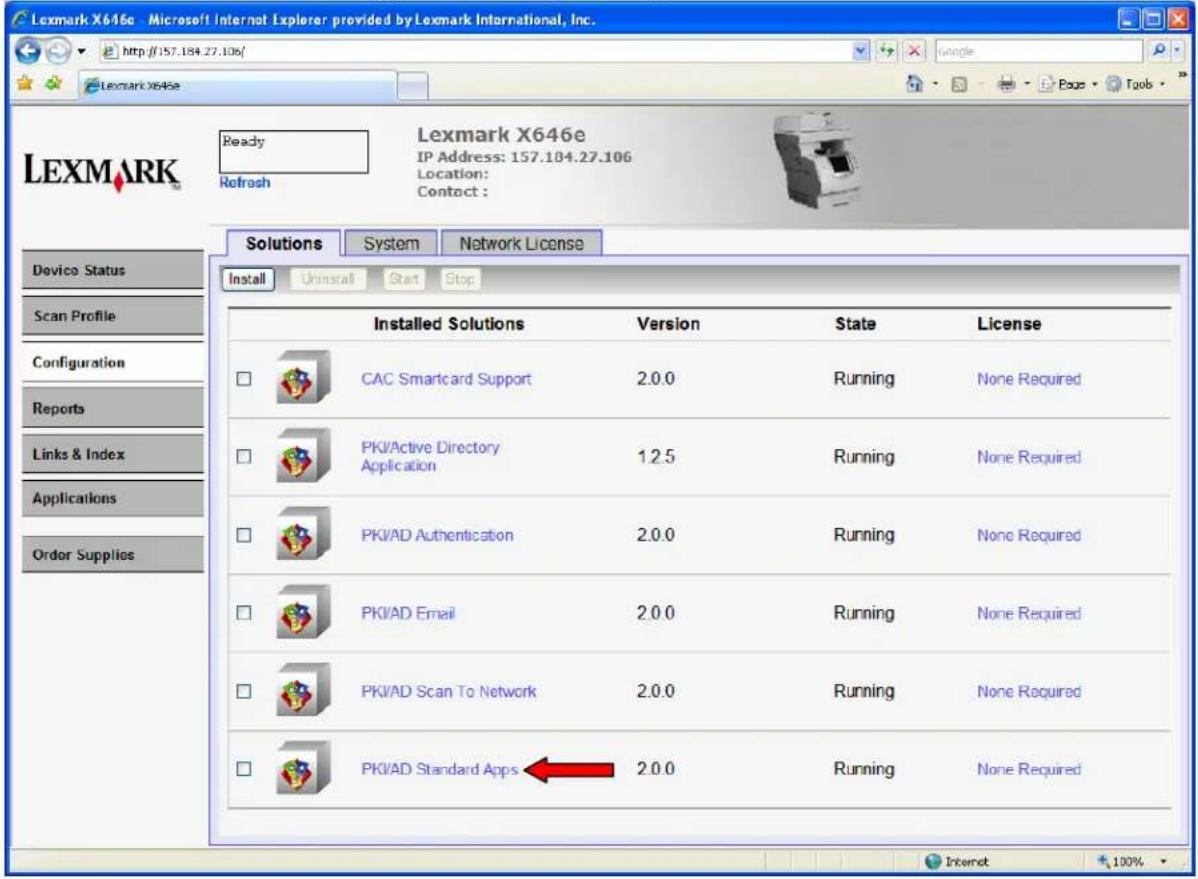 Lexmark X646e Microsoft Internet Explorer provided by Lexmark International, Inc. http://157.184.27.106/ Lexmark X646e Ready Refresh Lexmark X646e IP Address: 157.184.27.106 Location: Contact : Solutions System Network License Device Status Scan Profile Configuration Reports Links & Index Applicatio…