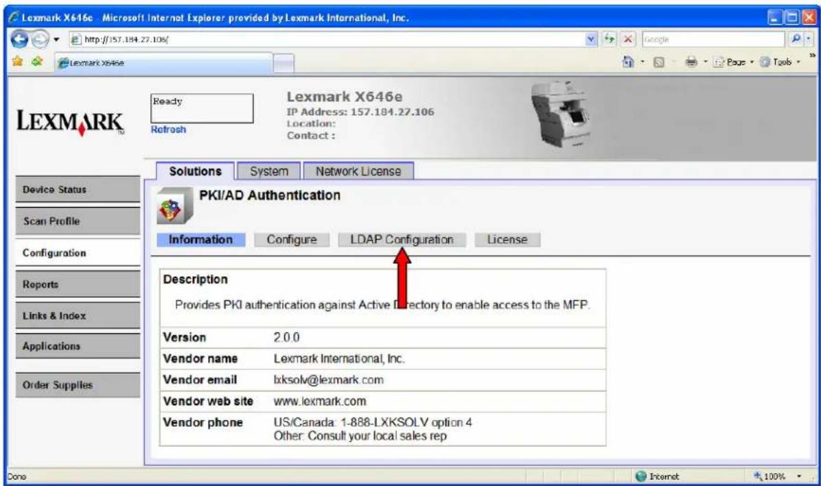 Lexmark X646e Microsoft Internet Explorer provided by Lexmark International, Inc. http://157.184.27.106/ Lexmark X646e Ready Refresh Lexmark X646e IP Address: 157.184.27.106 Location: Contact : Solutions System Network License Device Status Scan Profile Configuration Reports Links & Index Applicatio…