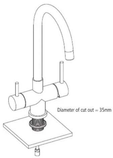 Diameter of cut out = 35mm