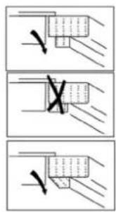Diagram showing three steps of a mechanical or electrical process with checkmark indicators and directional arrows