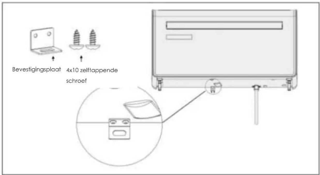 Bevestigingsplaat 4x10 zelftappende schroef