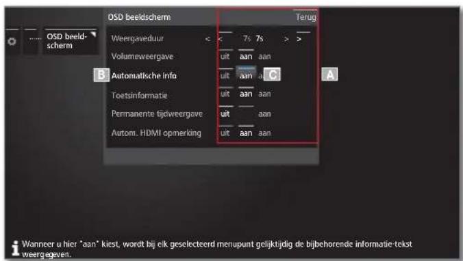 LOEWE Reference ID 55 - Navigatie: selectie van elementen (voorbeeld: OSD beeldscherm) - 1