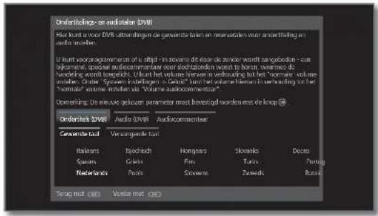 LOEWE Reference ID 40 - Instelmogelijkheden voor alle ontvangsttypes: - 1