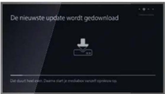 De nieuwste update wordt gedownload Dat duurt heel even. Daarna start je mediabov vanzelf opnieuw op.