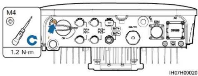 M4 + C 1.2 N·m ON OFF PV1+ PV1- PV2+ PV2- BIT+ BIT- 40/TE AC COM IH07H00020