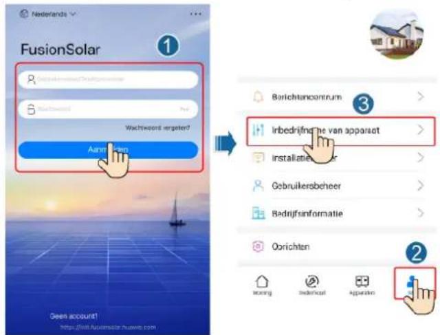 Nederlands FusionSolar 1 R Wachword Wachword vorteter? Aarri van 3 Borichtancentrum Irbedrijfne van apparaat Installatie Gebruikersbeheer Bedrijfsinformatie Oorichten 2 Seen account! http://bit.Autemedia.huane.com