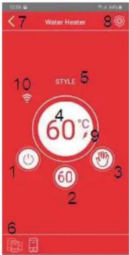 Water Heater 8 10 STYLE 5 60°C 9 1 60 2 3 6 6