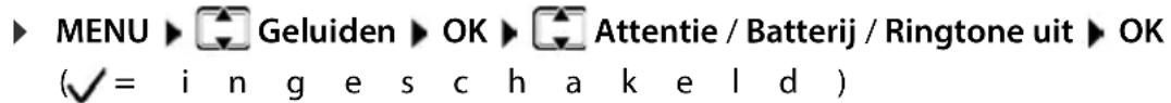 GIGASET AL2202A - Attentiesignalen en batterijsignaal in-/uitschakelen - 1