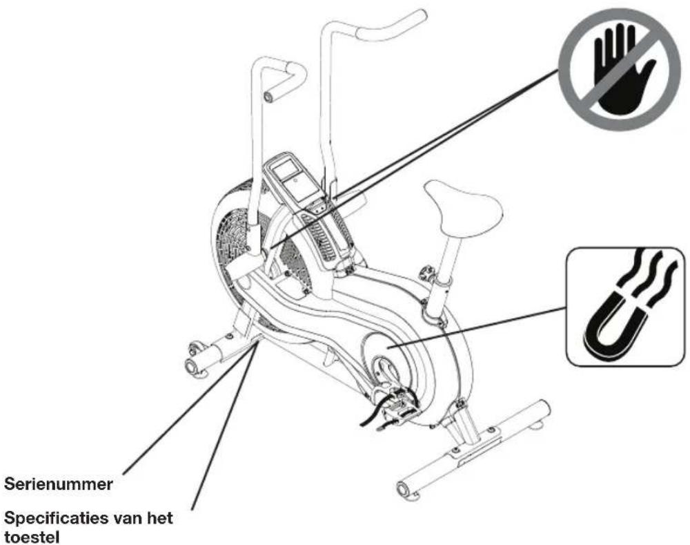 Schwinn Airdyne AD2i - WAARSCHUWINGSKLEVERS EN SERIENUMMER - 1