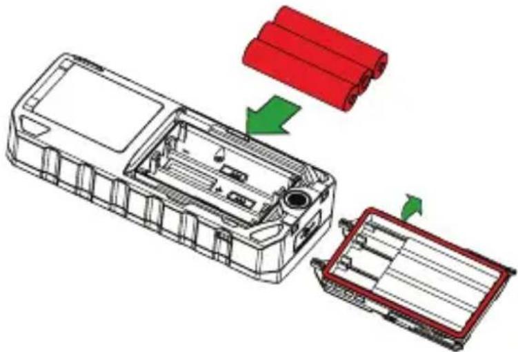 Toolcraft LDM X60 - Batterijen/accu's plaatsen - 5