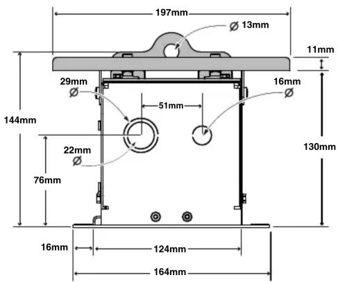197mm Ø 13mm 11mm 29mm 51mm 16mm 144mm 22mm 76mm 16mm 124mm 164mm 130mm