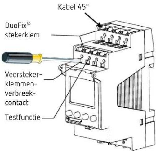 Kabel 45° DuoFix® stekerklem Veersteker- klemmen- verbreek- contact Testfunctie
