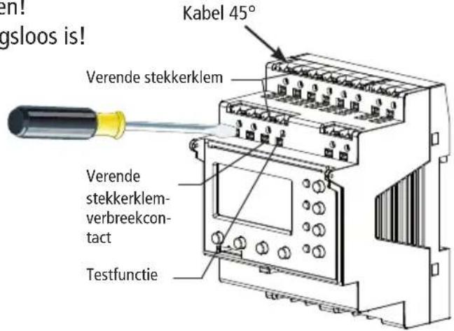 Kabel 45° Verende stekkerklem Verende stekkerklem- verbreekcon- tact Testfunctie