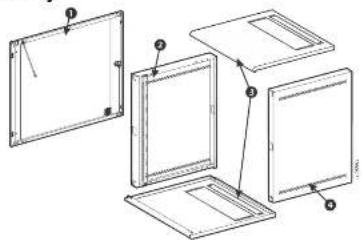 Technical diagram showing three views of a flatboard with numbered annotations indicating different components.