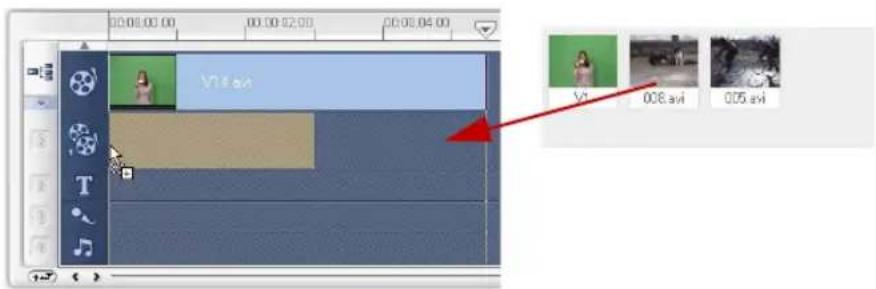 ULEAD VideoStudio SE - Om een fragment toe te voegen aan het Overlaptrack: - 1