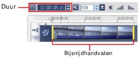 ULEAD VideoStudio SE - Om een fragment direct bij te snijden op de Tijdlijn: - 1
