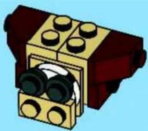 3D illustration of a LEGO brick with multiple circular components and a central housing (no text or symbols)