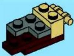 3D illustration of a LEGO brick structure with multiple cubes and a yellow base (no text or symbols)