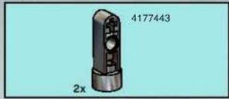 3D-gerenderd mechanisch component met gelabelde afmetingen (4177443 en 2x), geen leesbare tekst of symbolen behalve labels