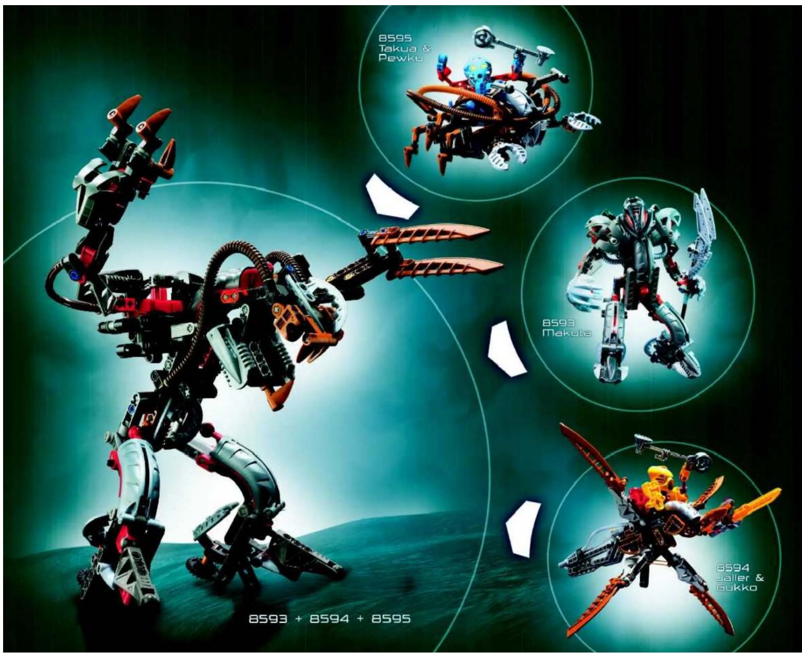 8595 Takua & Pewku 8593 Makuta 8594 Jaller & Gukko 8593 + 8594 + 8595
