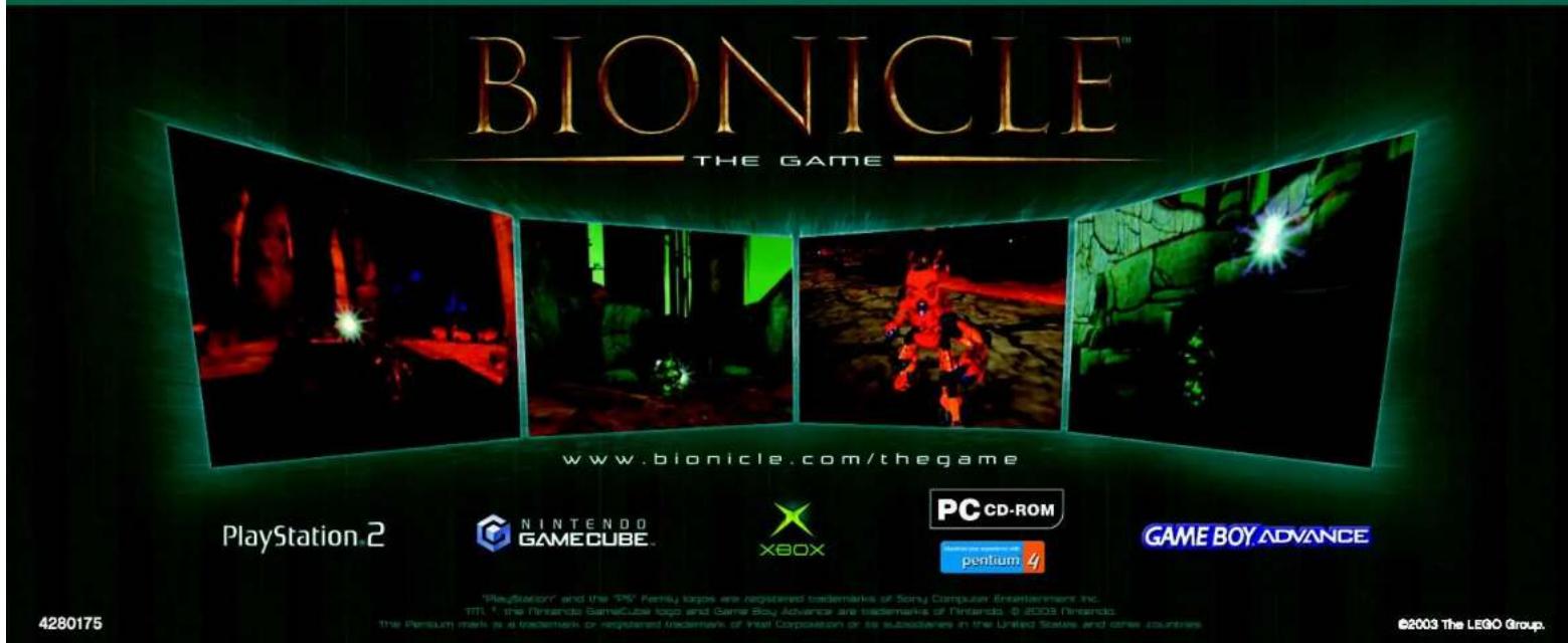 BIONICLE™ HET SPEL www.bionicle.com/thegame PlayStation 2 NINTENDO GAMECUBE. XBOX PC CD-ROM International pentium 4 GAME BOY ADVANCE "PlayStation" en de "PS" Family logo's zijn geregistreerde handelsmerken van Sony Computer Entertainment Inc. ITI, de Nintendo GameCube-logo en Game Boy Advance zijn h…