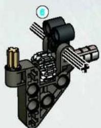 Mechanisch assemblage-diagram met een motor- of actuatorcomponent, geen zichtbare tekst of symbolen