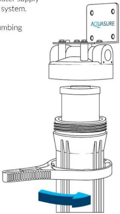 Aquasure AS-FP600 - STEP 5. Installing the Pre-Filter Cartridge - 1