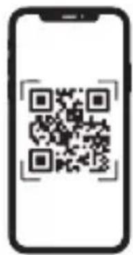 QR code displayed on a smartphone screen, no readable text or symbols beyond the matrix pattern