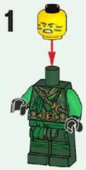 Lego-style character with green armor and a yellow head, no text or symbols present