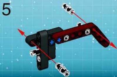 3D mechanical assembly diagram with red and white components, no visible text or symbols