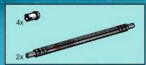 Illustration of a mechanical shaft with two labeled parts (4x and 2x), no text or symbols present.