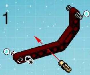 Diagram of a red mechanical linkage or connector with directional arrows and circular components, set against a light blue grid background (no text or symbols)