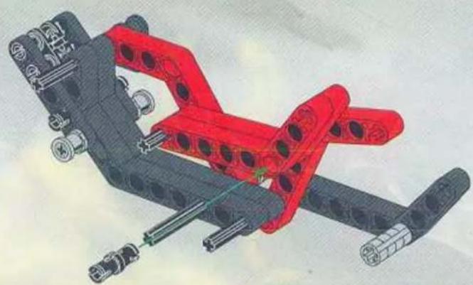 3D model of a mechanical assembly with red and black components (no visible text or symbols)