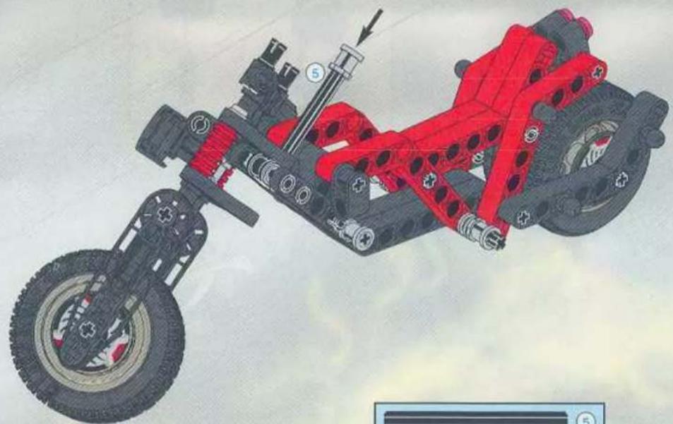 Illustration of a red and black robotic vehicle with visible wheels and suspension components (no text or symbols)