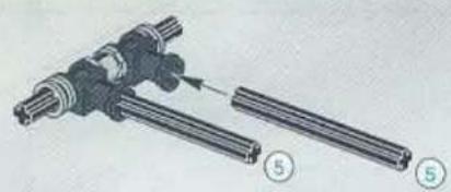 Mechanical assembly diagram showing two shafts with a directional arrow indicating motion (no text or symbols)