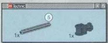 Two mechanical components shown: a cylindrical rod with 1x length and a rectangular housing (no text or symbols visible)