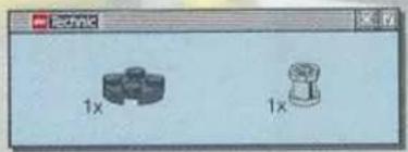 Two 3D mechanical parts labeled '1x' displayed in a window interface (no text or symbols on the parts themselves)