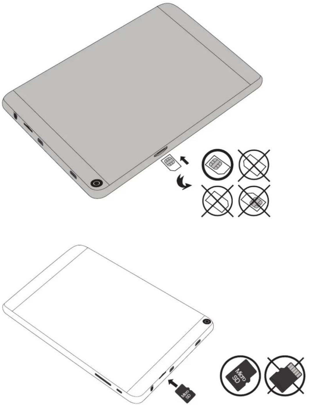 DEXP Ursus 8W - Установка SIM-карты и карты памяти - 1